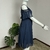 Vestido Festa Ombros Vazados Azul Marinho - ICH Fashion - Lillo Brechó