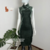 Vestido Mídi em Veludo Molhado Verde - Bless