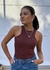 Blusa Regata Canelada Cavada Marrom - comprar online