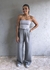 Calça Pantalona Alfaiataria Cinza - comprar online