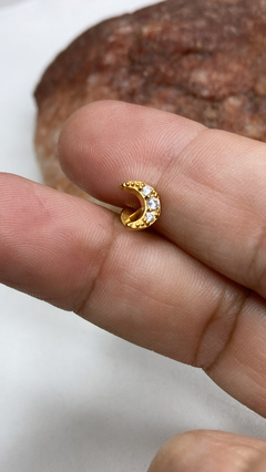 Aço/ lua/ labret/ gold/6mm - comprar online