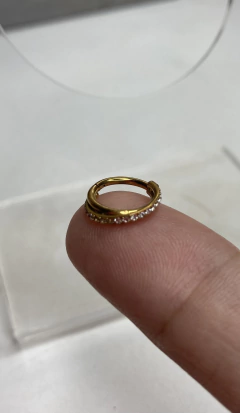 Segmento/ Titânio gold/ duplo/ 8mm - Divina Isa Piercing