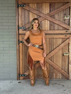 VESTIDO SUEDE FRANJAS