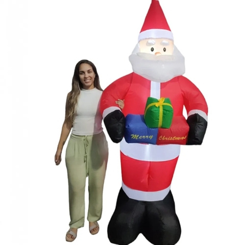 Papai Noel Inflável 2,40 Mtrs Enfeite E Decoração De Natal