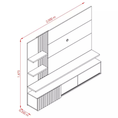 Bancada Madetec Suspensa Atena Titanio/Carvalho - comprar online