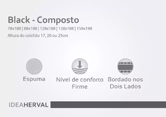 Colchão 1.38x17 Herval Ult Black D-45 Novo - comprar online