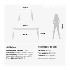 Mesa Provincia Olive 1.8 Natural - comprar online