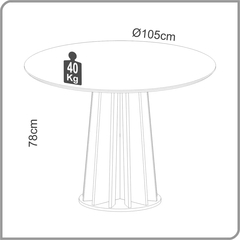 Mesa Dalla Costa Redonda TM71 Off/Freijo - comprar online