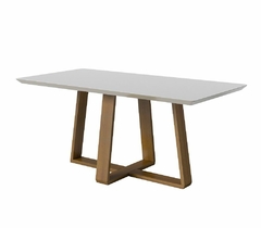 Mesa Imcal Wood 1.8 C/Vidro Off White/Nature