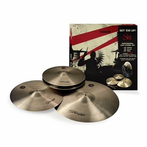 SET DE PLATILLOS STAGG SH INCLUYE HI HAT 14"+ CRASH 16"+ RIDE 20" + FUNDA