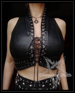 Cropped Gola Alta com Amarrações