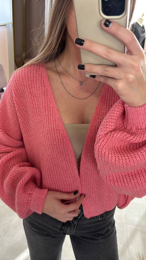 CARDIGAN CURTO ROSA - comprar online