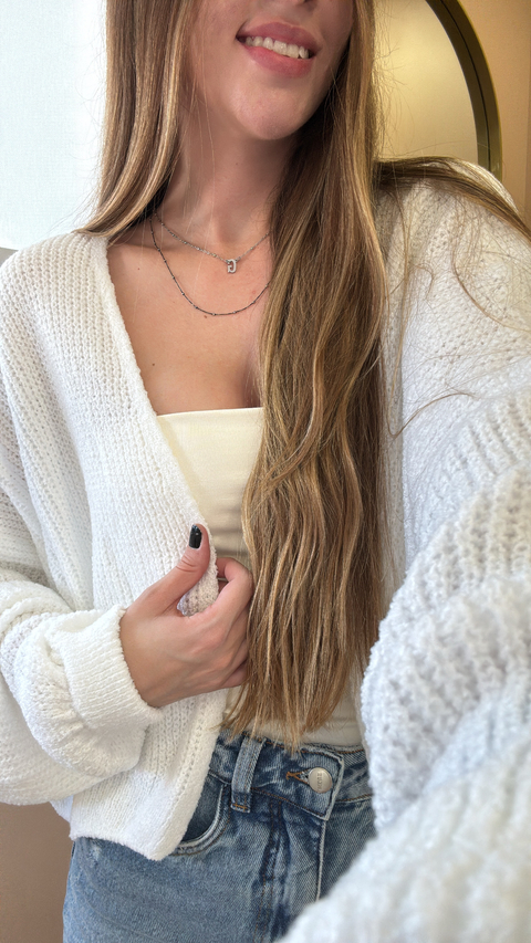CARDIGAN CURTO BRANCO