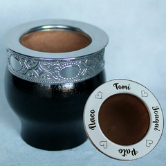 Mate Imperial algarrobo Guarda Pampa Negro Personalizado - comprar online