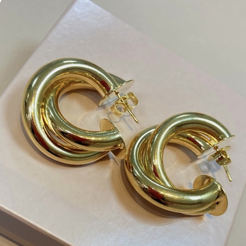 Brinco Argola Trançada Lisa