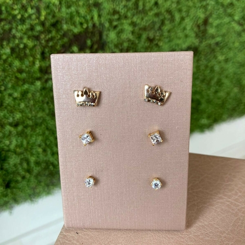Trio de Brincos Pequeno Princesa - comprar online