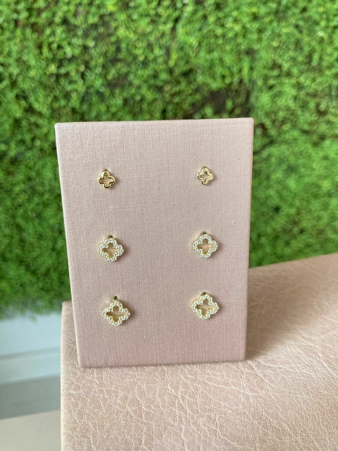 Trio de Trevos Zircônias - comprar online