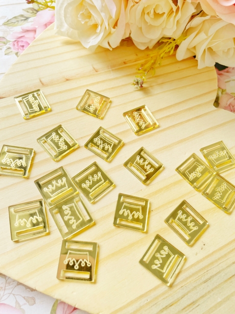 Passa fita - dourado - coroa - 5und