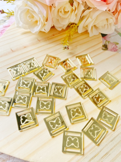 Finalizador de laço - Dourado - Borboleta 5und