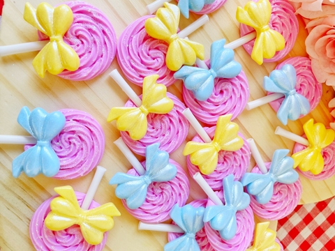 Aplique pirulito rosa - 2und