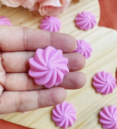 Aplique para laços em biscuit - Suspiro Rosa- 2und