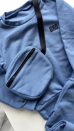 Moletom BRO- Azul - USE LITTLE BRO