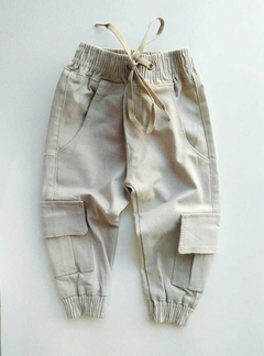 Calça Jogger Cargo- Bege