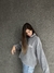 BUZO ZIP SHERPA GRIS