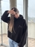 BUZO ZIP SHERPA NEGRO