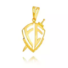 Pingente Escudo Fé Vazado 21mm x 38.7mm