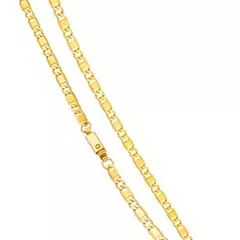 Corrente Malha Piastrini Banhada a Ouro 18K 70cm - comprar online