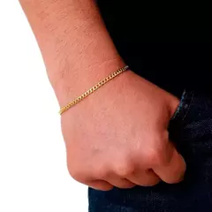 Pulseira Malha Grumet 21cm Banhada a Ouro 18K - comprar online