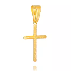 Pingente Crucifixo Palito Banhados a Ouro 18K