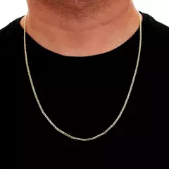 Kit Corrente e Pulseira 21cm Piastrini 2.1mm Banhado a Ouro 18K - KT0006 - loja online