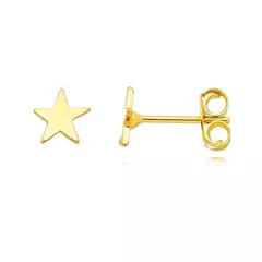 Brinco Estrela Chapada Banhado a Ouro 18K