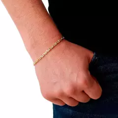 Pulseira Malha Cadeado 21cm Banhada a Ouro 18K - comprar online