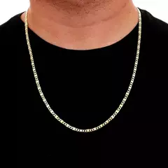 Corrente Malha Piastrini Banhada a Ouro 18K 60cm