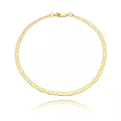 Pulseira Malha Piastrini 21cm Banhada a Ouro 18K
