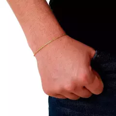 Pulseira Malha Grumet 21cm Banhada a Ouro 18K - comprar online