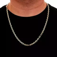 Corrente Malha Cadeado Banhada a Ouro 18K 70cm - comprar online