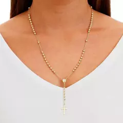 Gargantilha Rosário Banhada a Ouro 18K 45cm - comprar online