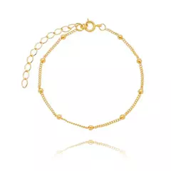Pulseira Bolinhas 21cm Banhada a Ouro 18K
