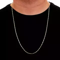 Kit Corrente e Pulseira 21cm Piastrini 2mm Banhado a Ouro 18K - KT00010 - comprar online