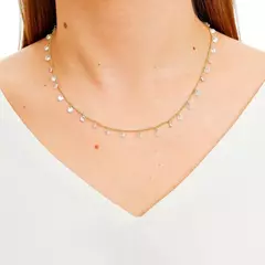 Gargantilha Chocker Zircônias Cristal Banhada a Ouro 18K 40cm - comprar online