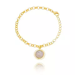 Pulseira Sol 19cm Banhada a Ouro 18K