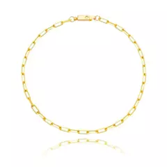 Pulseira Malha Cadeado Comprido 21cm Banhada a Ouro 18K