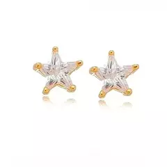 Conjunto de Colar e Brinco de Estrela Banhado a Ouro 18K - CJ0001 - Lacora
