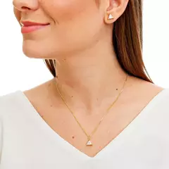 Conjunto de Colar e Brinco Triângulo Banhado a Ouro 18K - CJ0005 - comprar online