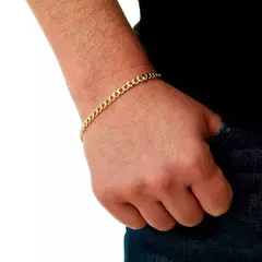 Pulseira Malha Grumet 21cm Banhada a Ouro 18K - comprar online