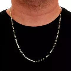 Corrente 3X1 3mm Banhada a Ouro 18K 60cm